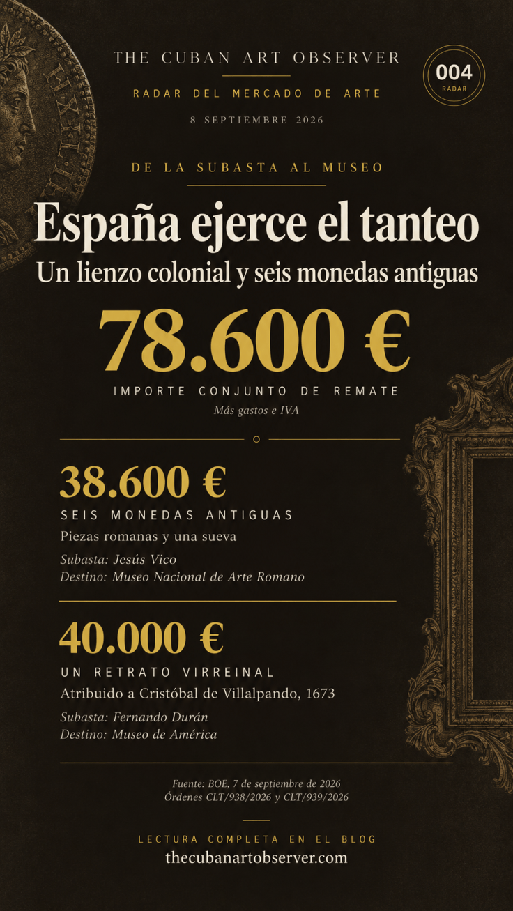 Radar 004 · España ejerce el tanteo sobre un lienzo colonial y seis monedas&nbsp;romanas